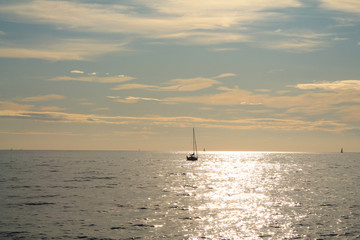 Sail boat in mediterranean sea, France