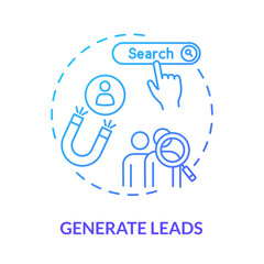Generate leads concept icon. Inbound marketing, target audience attraction. Customer loyalty development idea thin line illustration. Vector isolated outline RGB color drawing