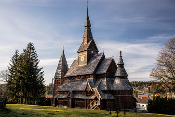 Fototapeta na wymiar Stabkirche von Hahnenklee im Harz