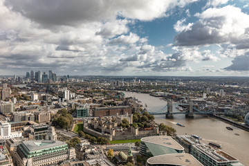 Fototapeta na wymiar View over the Thames and city of London from the Sky Garden, United Kingdom