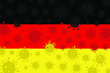 Coronavirus COVID-19 outbreak in German. German flag