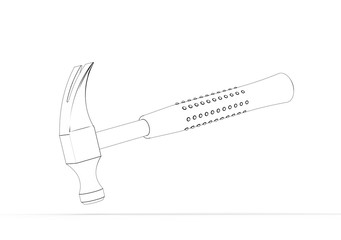 3d illustration of hammer isolated