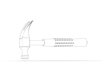 3d illustration of hammer isolated