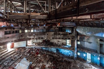 The ruins of concert hall “Myr” in Truskavets, Ukraine.