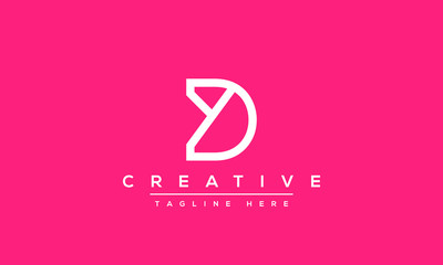 Creative modern letter D logo design, Minimalist D DD initial based vector icon.