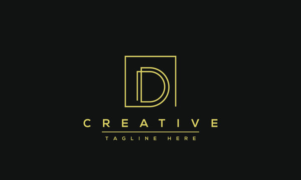 Creative modern letter D logo design, Minimalist D DD initial based vector icon.