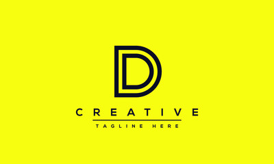 Creative modern letter D logo design, Minimalist D DD initial based vector icon.