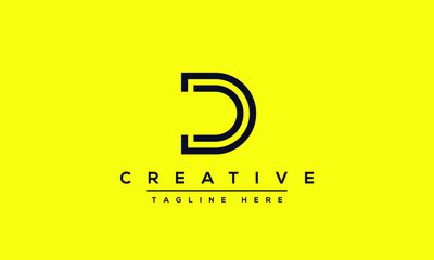 Creative modern letter D logo design, Minimalist D DD initial based vector icon.