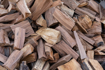 Large amount of firewood in a heap