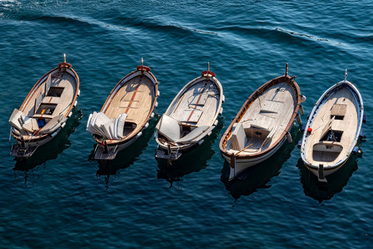 Gozzo ligure boat top view