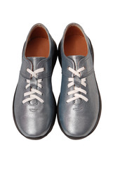 leather blue footwear