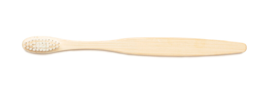 Wooden Tooth Brush On White Background