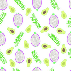 Exotic fruit seamless pattern