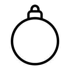 Christmas ball icon in line style. Bauble icon. Christmas tree decoration, ornaments symbol. Merry Christmas sign, celebration.