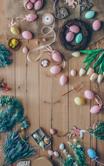 Eggs colored. Easter concept. 