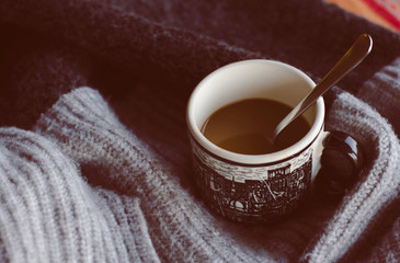 a cup of coffee in the morning 