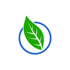 Simple leaf logo design vector