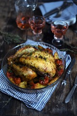  Tasty roasted turkey or chicken.  Grilled chicken  with vegetables.