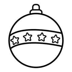 Christmas ball icon in line style. Bauble icon. Christmas tree decoration, ornaments symbol. Merry Christmas sign, celebration.