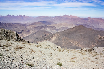 Paesaggi rocciosi monti Hajar Oman