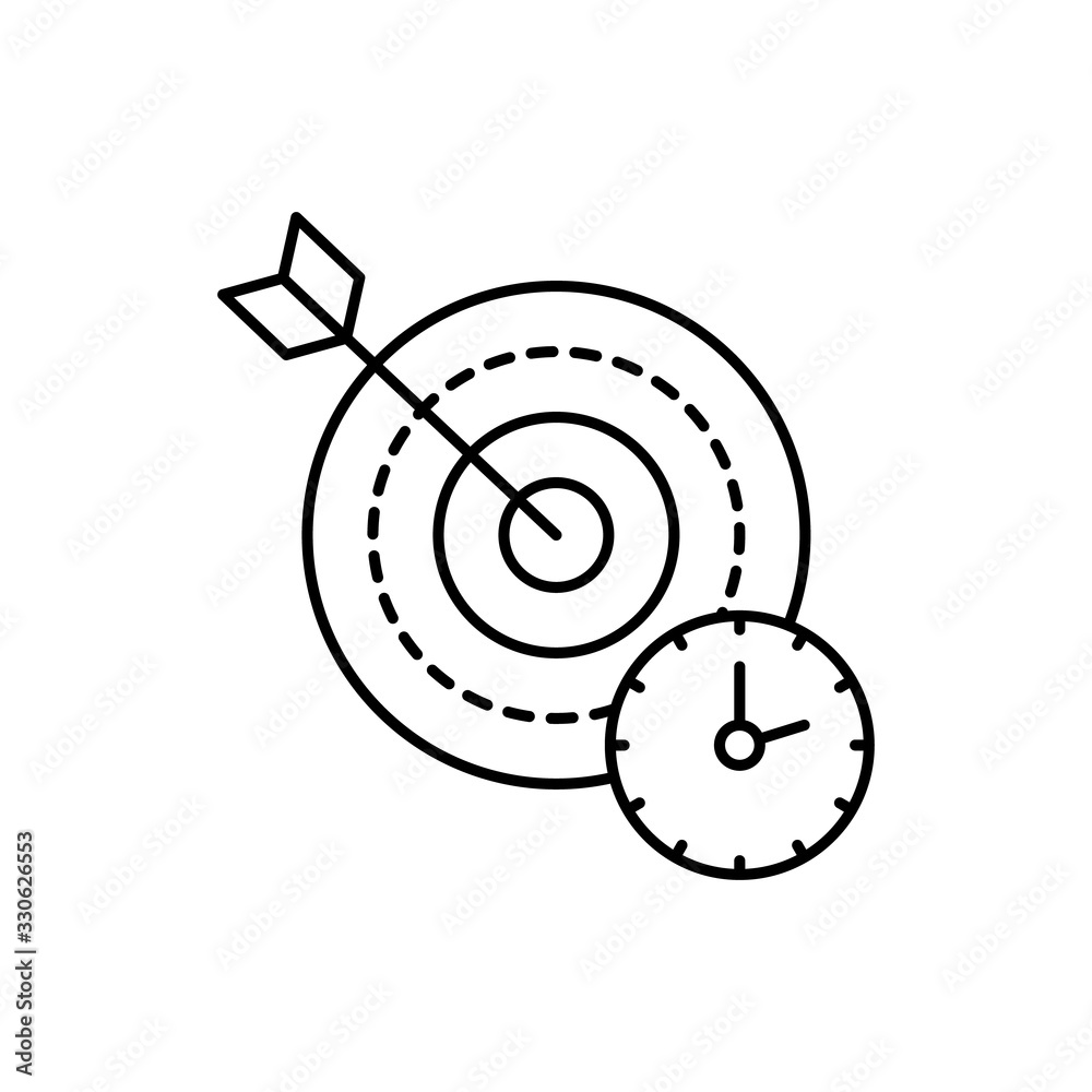 Poster clock, goal icon. simple line, outline vector elements of time management for ui and ux, website or 