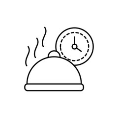 Clock, tray, food icon. Simple line, outline vector elements of time management for ui and ux, website or mobile application