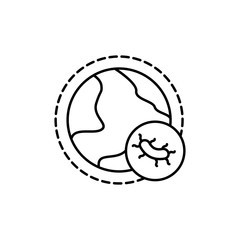 Fototapeta premium Globe, virus icon. Simple line, outline vector elements of epidemic for ui and ux, website or mobile application