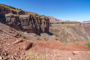 hiking the south kaibab trail in grand canyon national park, arizona, usa