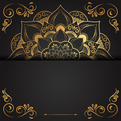 Circle flower of mandala with vintage floral style, Vector mandala Oriental pattern, Hand drawn decorative element. Unique design with petal flower. Concept relax and meditation use for page logo book