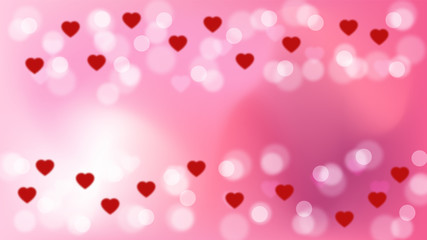 Hearts blur abstract shapes circles pink red gradient vector background