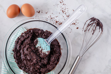 Making of keto chocolate brownies