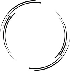 Obraz premium Black vector speed lines in round form. Geometric art. Trendy design element for frame, logo, tattoo, sign, symbol, web pages, prints, posters, template, pattern and abstract background