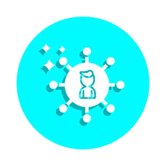 Online marketing, affiliate badge icon. Simple thin line, outline vector of online marketing icons for ui and ux, website or mobile application