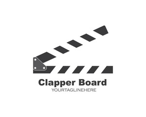 clapperboard  logo icon element vector illustration