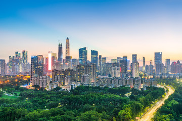 Obraz premium Urban scenery of Futian District, Shenzhen