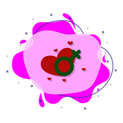 Heart, woman symbol color liquid bacdge icon. Simple color vector of 8 march icons for ui and ux, website or mobile application