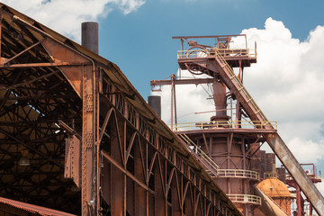 Sloss Furnaces National Historic Landmark, Birmingham Alabama USA, abandoned steel mill,...