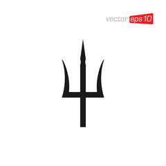 Trident Icon Logo Design Vector
