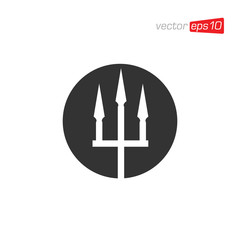 Trident Icon Logo Design Vector