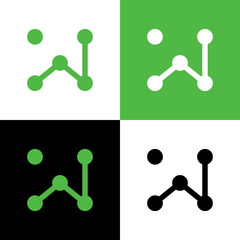 Letter W logo icon design template elements, digital technology symbol - Vector