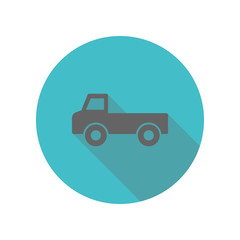 Pickup truck long shadow icon. Simple glyph, flat vector of transport icons for ui and ux, website or mobile application