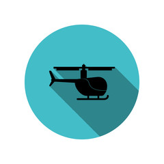 Helicopter long shadow icon. Simple glyph, flat vector of transport icons for ui and ux, website or mobile application