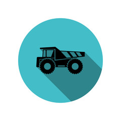 Dump truck long shadow icon. Simple glyph, flat vector of transport icons for ui and ux, website or mobile application