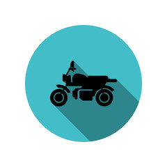 Motorcycle long shadow icon. Simple glyph, flat vector of transport icons for ui and ux, website or mobile application