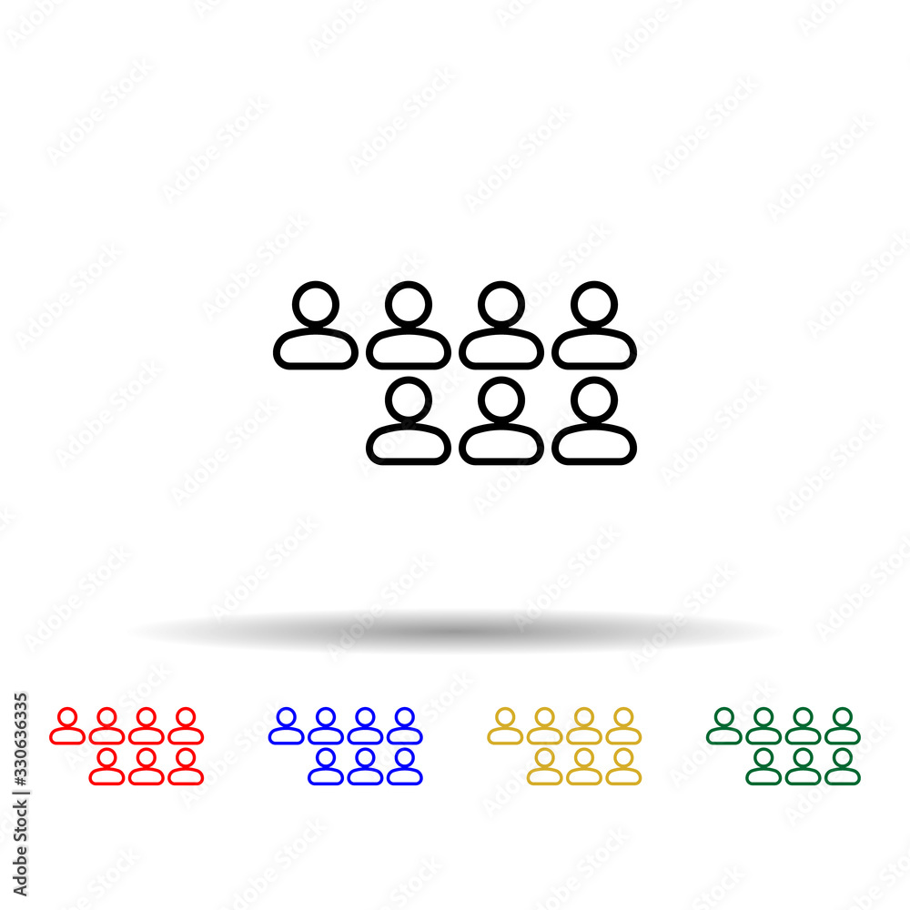 Poster users multi color icon. simple thin line, outline vector of online and web icons for ui and ux, webs