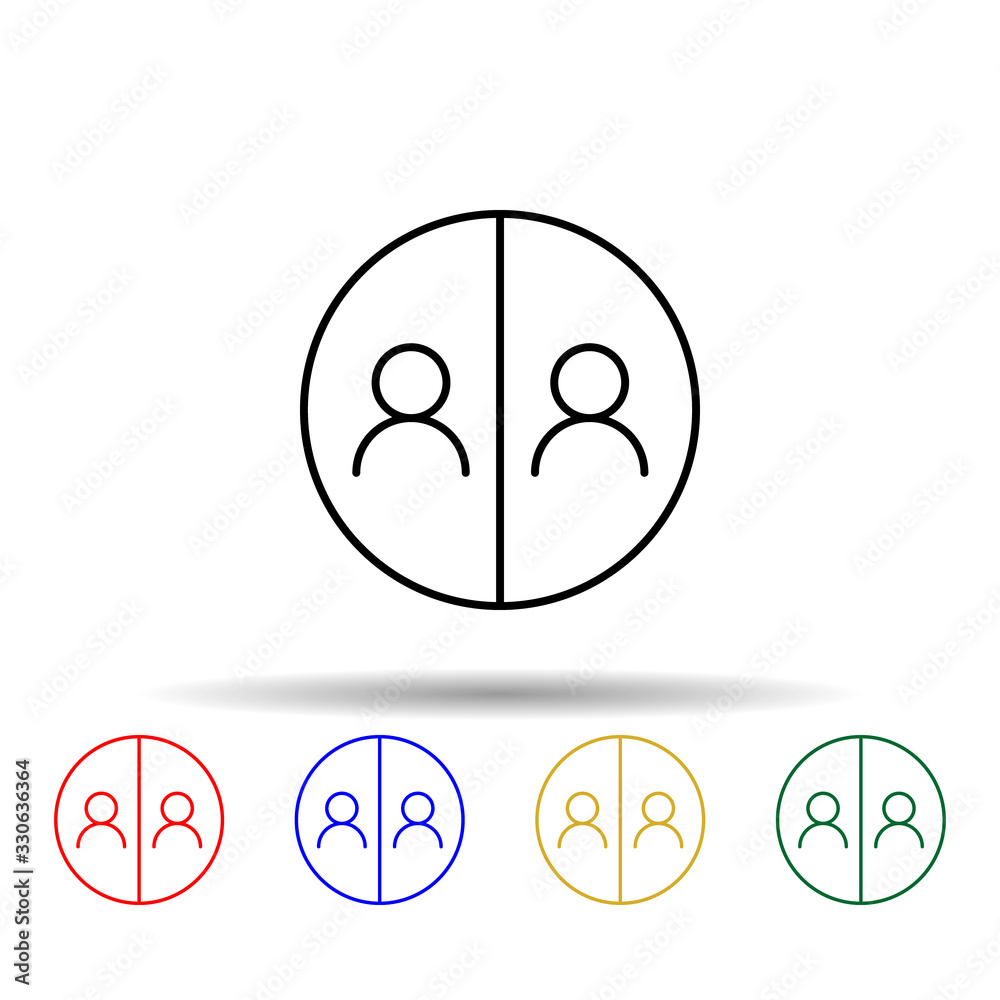 Poster bloggers multi color icon. simple thin line, outline vector of online and web icons for ui and ux, w