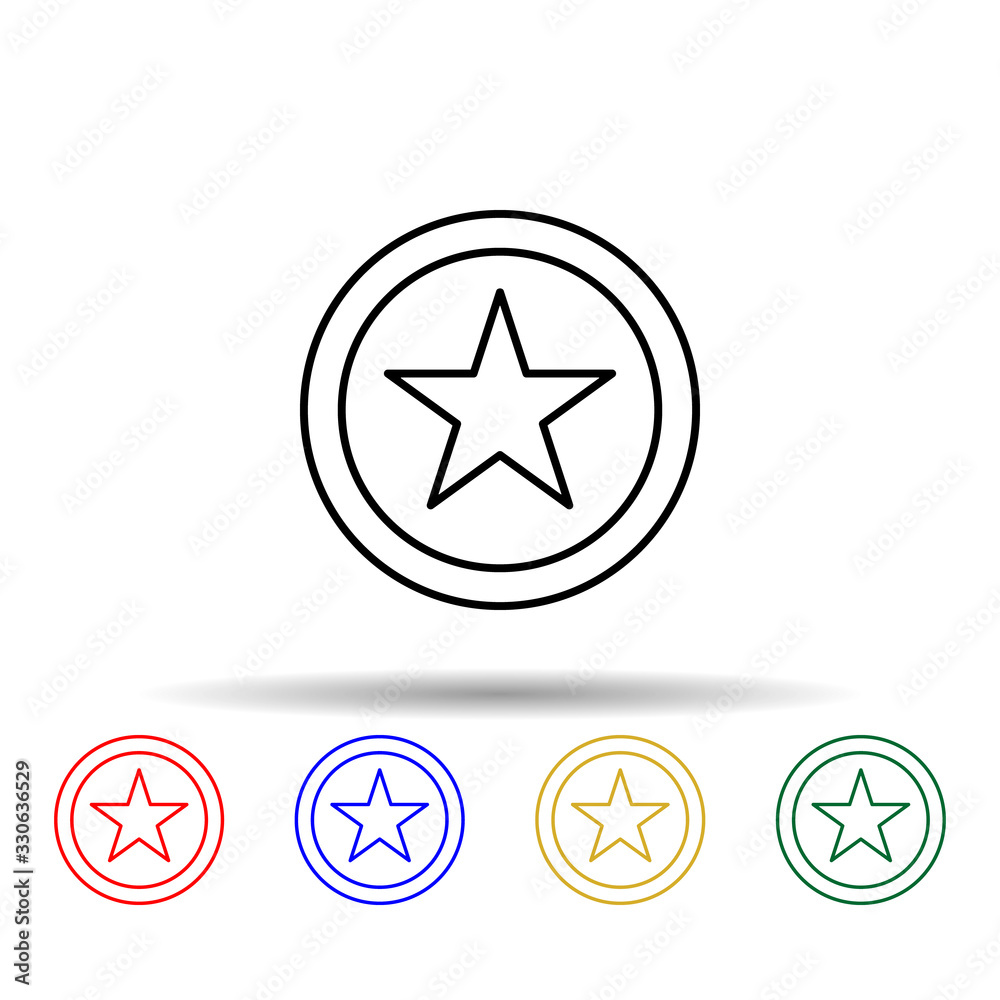 Poster recommend video multi color icon. simple thin line, outline vector of online and web icons for ui an