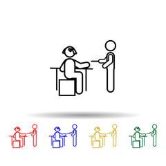 Home schooling, parent help multi color icon. Simple thin line, outline vector of home schooling icons for ui and ux, website or mobile application