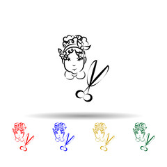 Tailor avatar multi color icon. Simple thin line, outline vector of mobile concept icons for ui and ux, website or mobile application