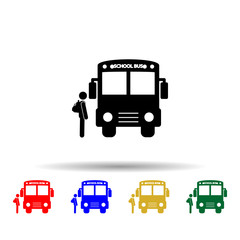 Back to school multi color icon. Simple glyph, flat vector of back to school icons for ui and ux, website or mobile application